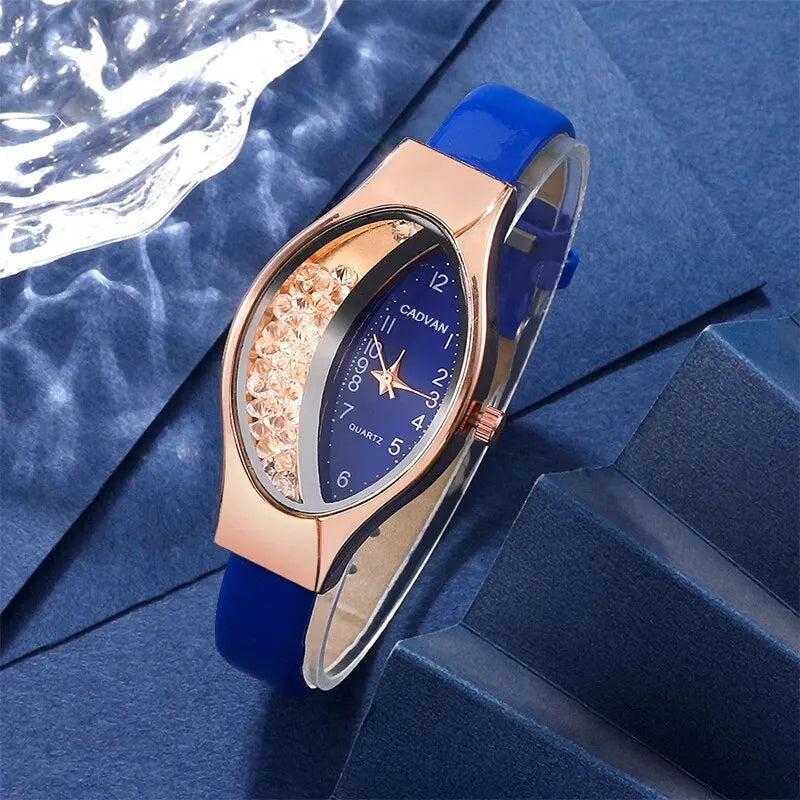 Ladies' Watch&Crystal, Quartz Watch, Watch, Luxury Brand, Design, Simple, Ladies', Women's Fashion, 6-piece Set