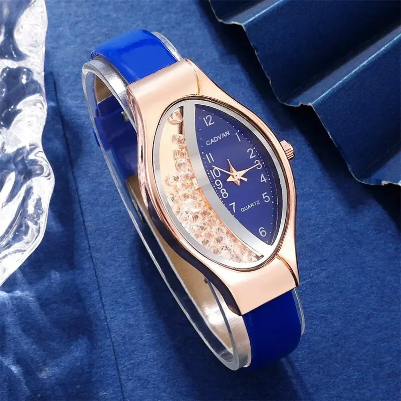 Ladies' Watch&Crystal, Quartz Watch, Watch, Luxury Brand, Design, Simple, Ladies', Women's Fashion, 6-piece Set