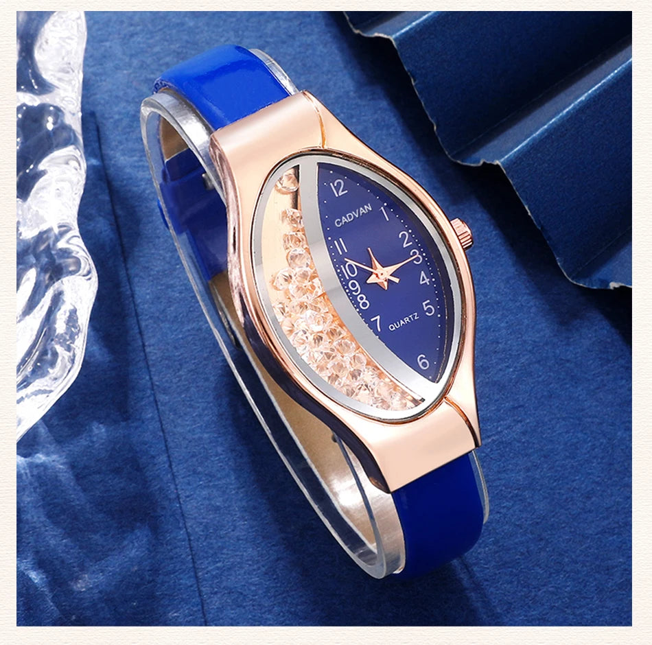 Ladies' Watch&Crystal, Quartz Watch, Watch, Luxury Brand, Design, Simple, Ladies', Women's Fashion, 6-piece Set